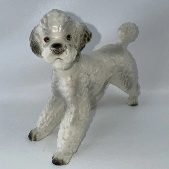 VINTAGE JAPAN BRINN'S White POODLE Porcelain FIGURINE FIGURE 5" tall - Picture 2 of 10